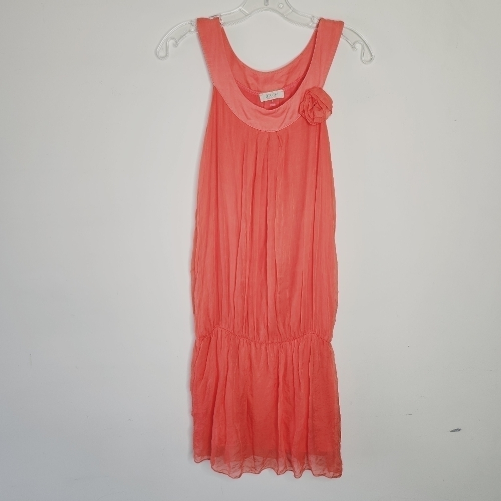 JOSH Made in Italy Coral Tunic Dress 100% Silk Size Medium